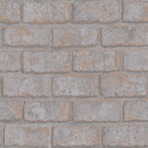 Dutch Wallcoverings Indulgence - Glistening Brick Grey Rosegold 12951