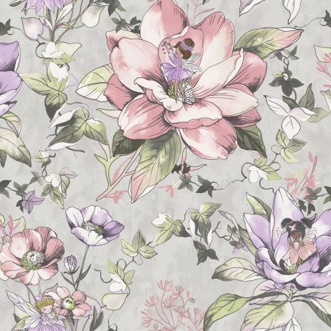 Dutch Wallcoverings - Floral Fairies Grey 13212