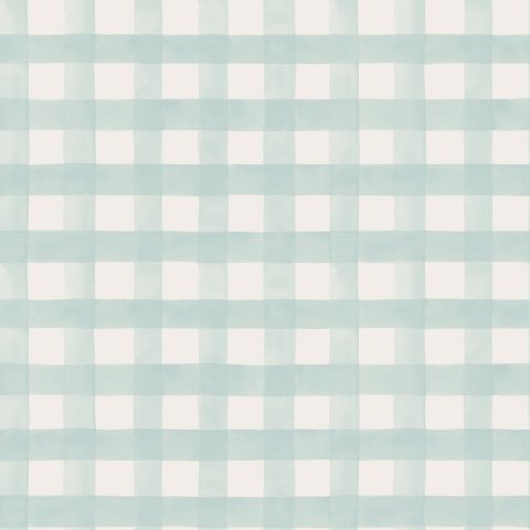 Dutch Wallcoverings - Watercolour Gingham Soft Teal 13293