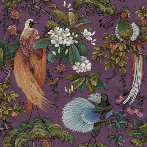 Dutch Wallcoverings First Class - Cascading Gardens - Yasuni Plum 91400