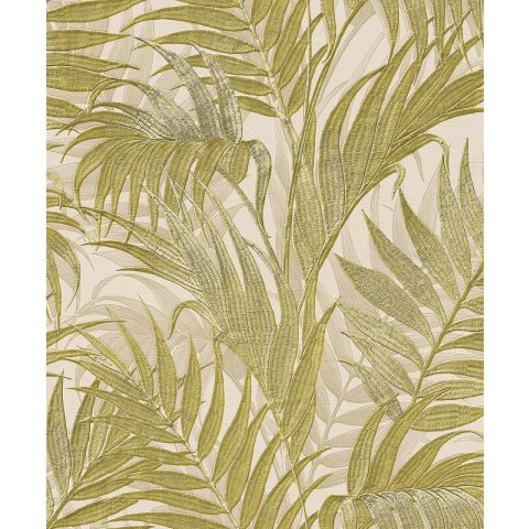 Dutch Wallcoverings - Grace Tropical Palm -Tropical palm leaf beige/grn GR322104