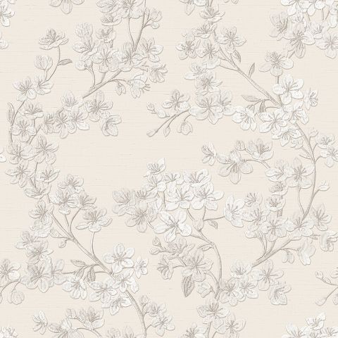 Dutch Wallcoverings - Grace - Flower - Cherry blossom silver GR322201