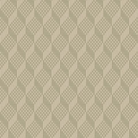 Dutch Wallcoverings - Grace - Patchwork 3D stitched cube sage green GR322304
