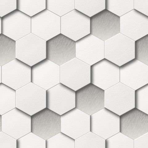 3D Retro design wallpaper white silver