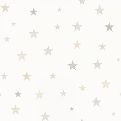 Dutch Wallcoverings - Little Kids- Stars beige/wit JS3011
