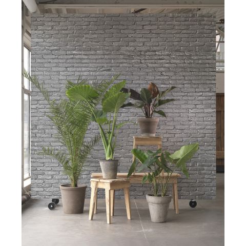 Silver Grey Brick Wallpaper by Piet Hein Eek PHM-34