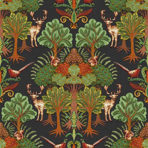 Dutch Wallcoverings - Tapestry - Nordic Deer  Forest Black