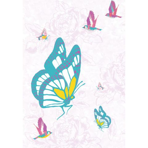 Vintage Chic Mural Fly Away Turquoise