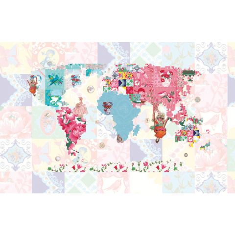 Vintage Chic Mural World Map Patterns
