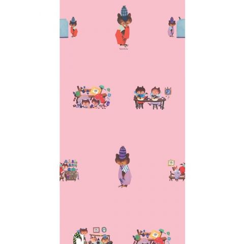 KEK Amsterdam -  Wonderwalls For Kids - Busy Bears Walpaper Pink WP-104