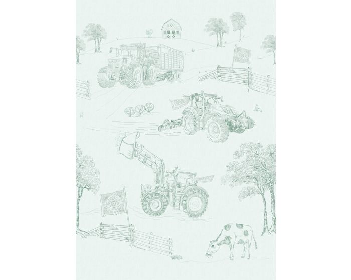 Olive & Noah  Farmlife Toile Green INK7837